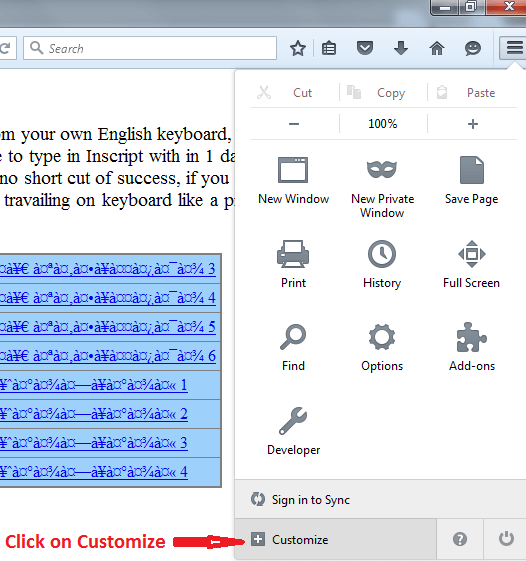 Setting Chracter Encoding in Mozilla Firefox